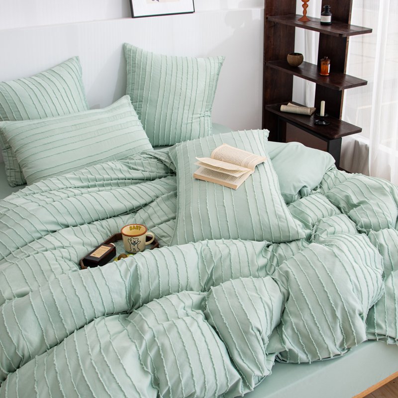 Tranquil Stripe Microfiber Bedding Set - Queen