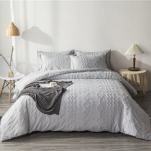 Grey Zig Zag & Stripe Microfiber Bedding Set - King