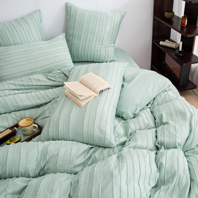 Tranquil Stripe Microfiber Bedding Set - Queen