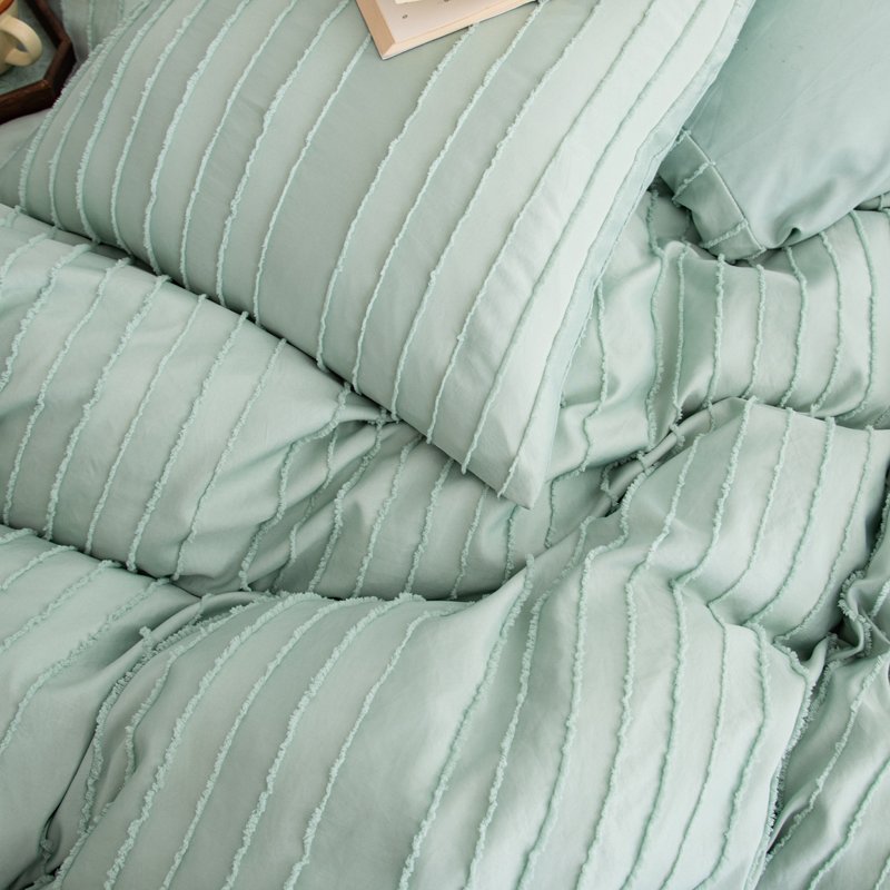Tranquil Stripe Microfiber Bedding Set - Queen