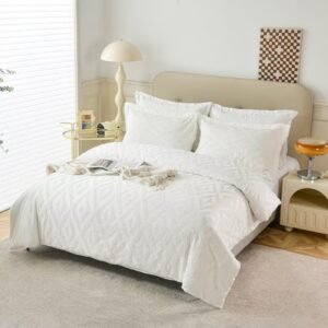 Textured Geometric Weave Bedding Set - King